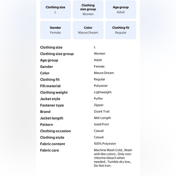 Ozark Trail Women's Core Puffer Vest Large 12-14 Mauve Pink Quilted Zip Front - Picture 9 of 11